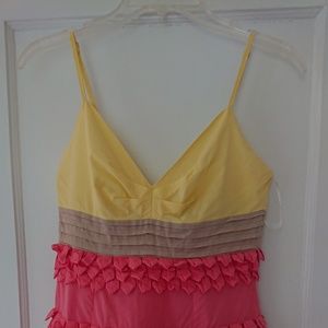 Spaghetti strap w/ yellow bust & light pink bottom